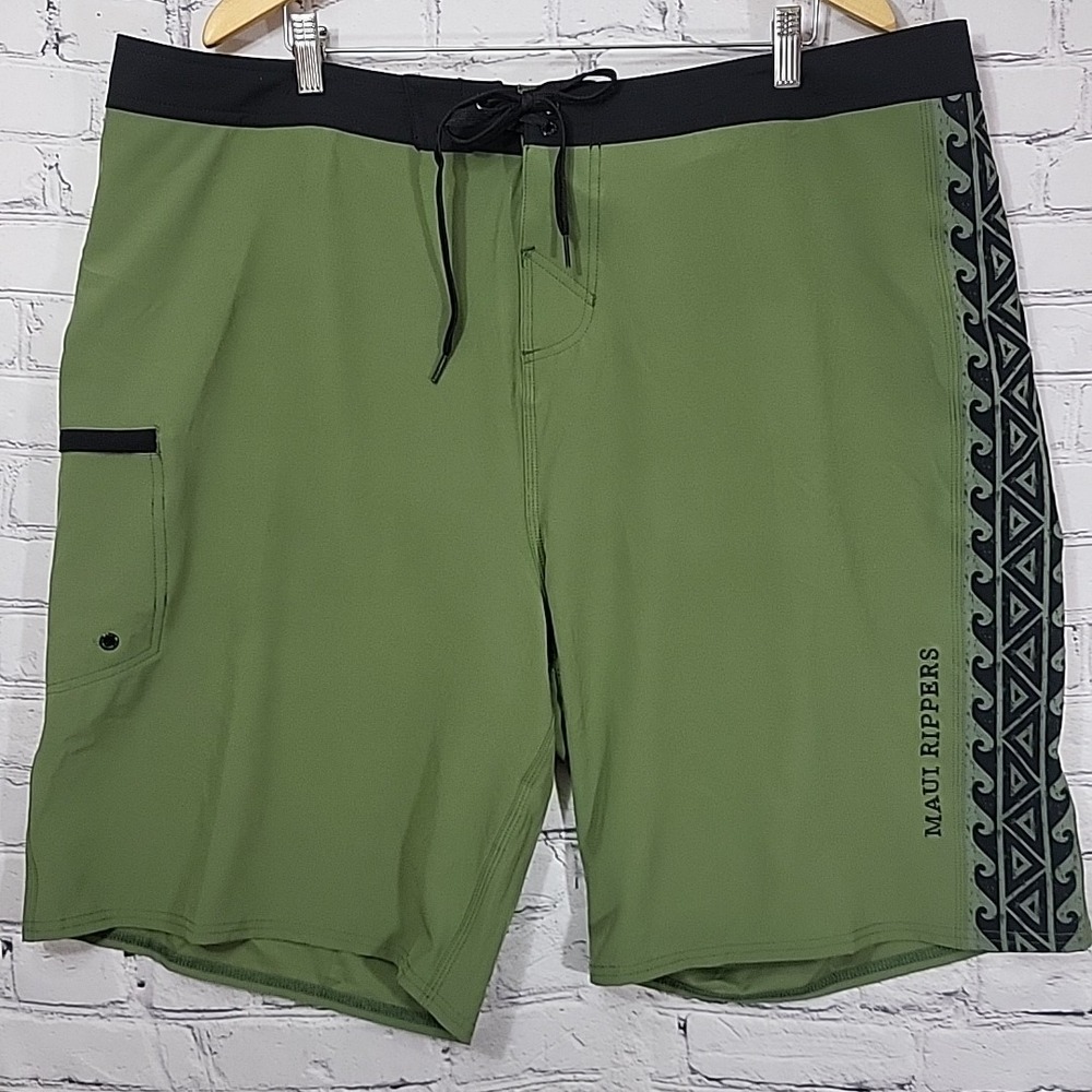 Maui Rippers Mens Y2k Surf Fishing Swim Board Shorts Size‎ 44